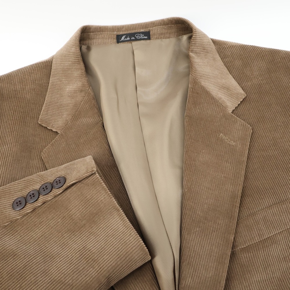 Alan Flusser Men's 44R Brown Corduroy Blazer Jacket 2 Button Sport Coat
